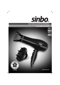 Kullanım kılavuzu Sinbo SHD 7055 Saç kurutma makinesi