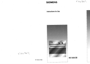 Manual Siemens HB12420GB Oven