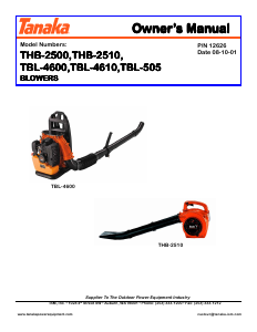 Manual Tanaka TBL-505 Leaf Blower