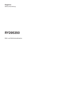 Bedienungsanleitung Gaggenau RY295350 Kühl-gefrierkombination