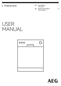 Manual AEG FFB83816PM Dishwasher