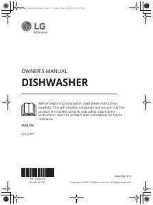 Manual LG DF222FWS Dishwasher