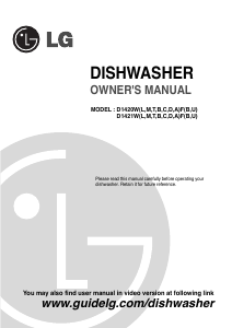 Manual LG D1420DF Dishwasher