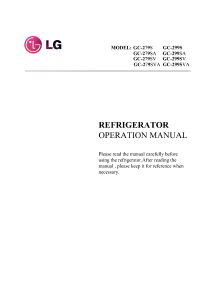 Handleiding LG GC-279CVS Koel-vries combinatie