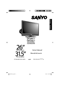 Manual Sanyo DP26671 LCD Television