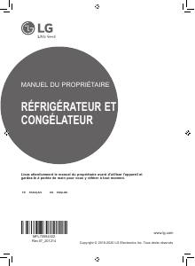 Mode d’emploi LG GBF61DSJEN Réfrigérateur combiné