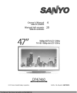 Manual Sanyo DP47460 LCD Television