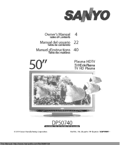 Manual Sanyo DP50740 LCD Television