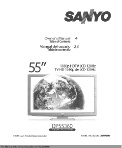 Manual Sanyo DP55360 LCD Television