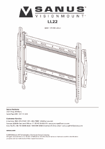 説明書 Sanus LL22 ウォールマウント