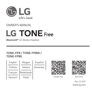 Instrukcja LG TONE-FP8W Słuchawki