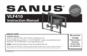 説明書 Sanus VLF410 ウォールマウント