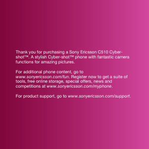 Manual Sony Ericsson C510 Mobile Phone