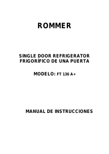 Manual Rommer FT 136 Refrigerator