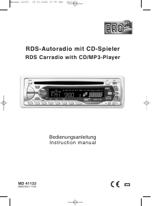 Bedienungsanleitung Pro2 MD 41133 Autoradio