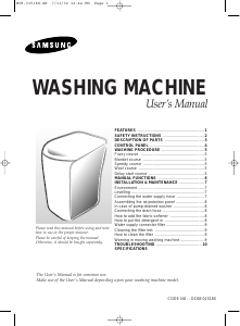 Manual Samsung WA75B7PT Washing Machine