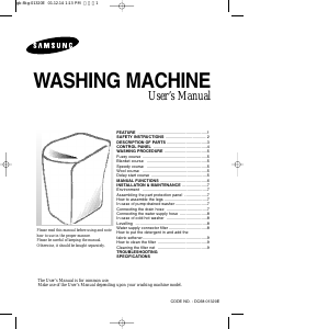 Manual Samsung WA10K2S1 Washing Machine