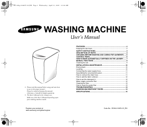 Manual Samsung WA13R3 Washing Machine