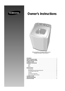 Manual Samsung WS7000A1 Washing Machine