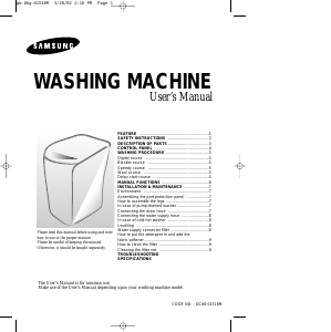 Manual Samsung WA1065D1 Washing Machine