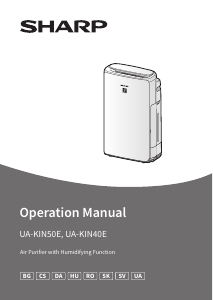 Посібник Sharp UA-KIN40E-W Очищувач повітря