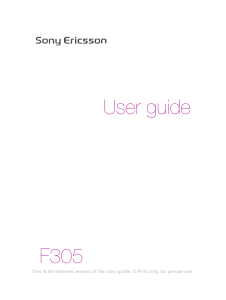 Manual Sony Ericsson F305 Mobile Phone