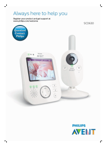 كتيب جهاز مراقبة الأطفال SCD630 Avent Philips