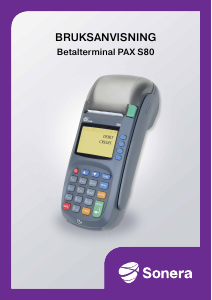Bruksanvisning PAX S80 (Sonera) Betalterminal