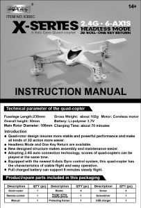 Manual MJX X300C Drone