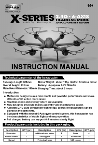 Manual MJX X600 Drone