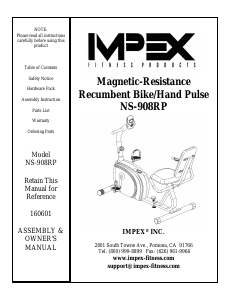 Manual Impex NS-908RP Exercise Bike
