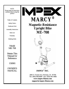 Manual Impex ME-708 Exercise Bike
