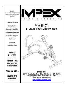 Manual Impex PL-2009 Exercise Bike