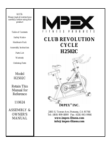 Manual Impex H-2502C Exercise Bike