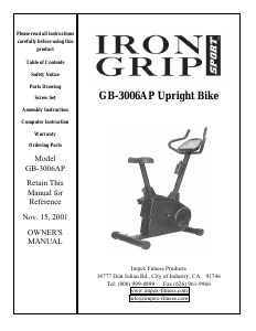 Manual Iron Grip GB-3006AP Exercise Bike