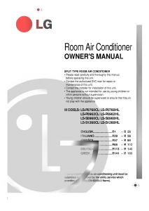 Manual LG LS-S1260CL Air Conditioner