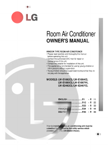 Manual LG LW-E1865CL Air Conditioner