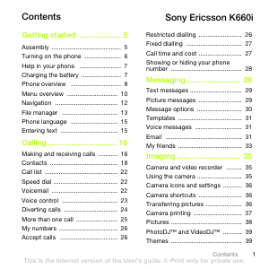 Manual Sony Ericsson K660i Mobile Phone