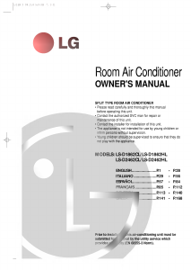 Manual LG LS-D1864CL Air Conditioner