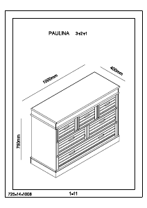 Hướng dẫn sử dụng JYSK Paulina (75x40x100) Tủ ngăn kéo