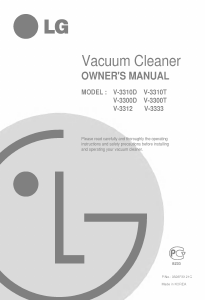 Manual LG V-3310D Vacuum Cleaner