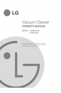 Manual LG V-2800SE Vacuum Cleaner
