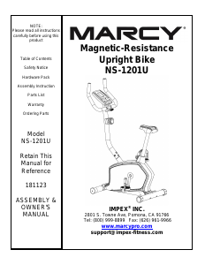 Manual Marcy NS-1201U Exercise Bike