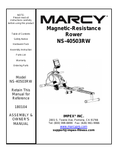 Handleiding Marcy NS-40503RW Roeimachine