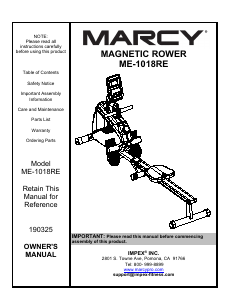 Manual Marcy ME-1018RE Rowing Machine