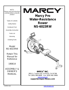 Handleiding Marcy NS-6023RW Roeimachine