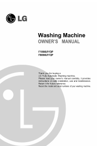 Manual LG F1066QP Washing Machine