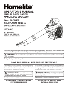 Manual de uso Homelite UT09510 Soplador de hojas