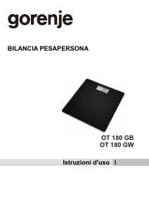 Manuale Gorenje OT180GW Bilancia