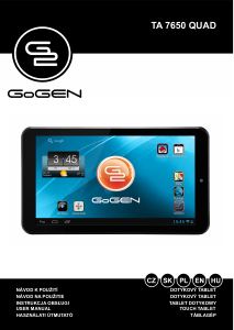 Manual GoGEN TA 7650 QUAD Tablet